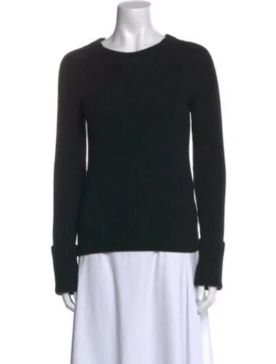 Pre-owned The Row Virgin Wool Crew Neck Sweater In Black