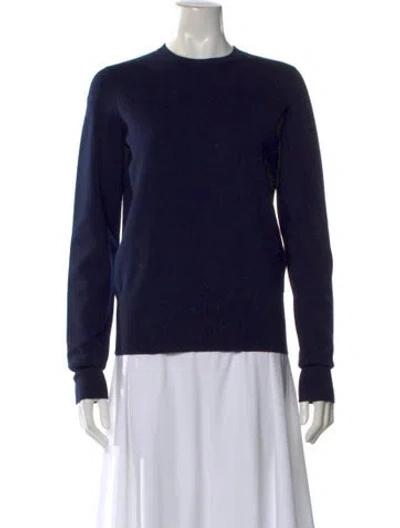 Pre-owned The Row Virgin Wool Crew Neck Sweater In Blue