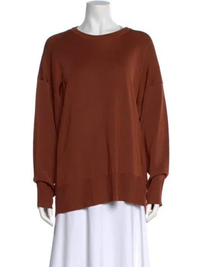 Pre-owned The Row Virgin Wool Crew Neck Sweater In Brown