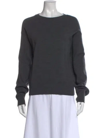 Pre-owned The Row Virgin Wool Crew Neck Sweater In Gray