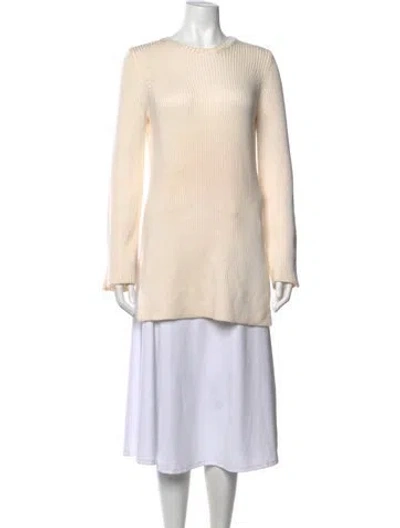 Pre-owned The Row Virgin Wool Crew Neck Sweater In Neutral