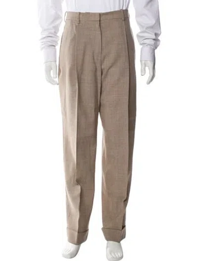 Pre-owned The Row Virgin Wool Dress Pants In Neutral