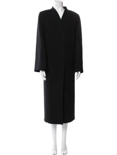 Pre-owned The Row Virgin Wool Faux Fur Coat In Black