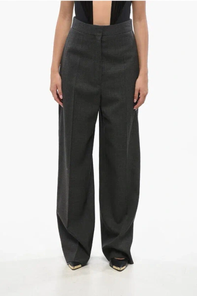 The Row Virgin Wool Gordon Single Pleated Pants In Gray