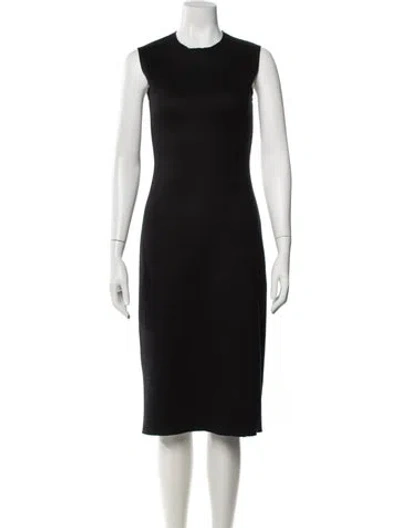 Pre-owned The Row Virgin Wool Knee-length Dress In Black