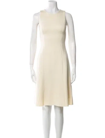 Pre-owned The Row Virgin Wool Knee-length Dress In Neutral