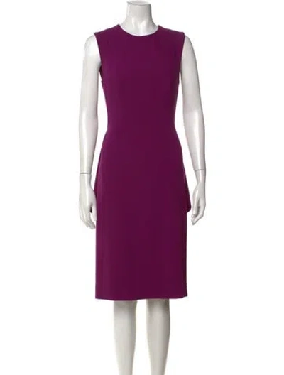 Pre-owned The Row Virgin Wool Knee-length Dress In Purple