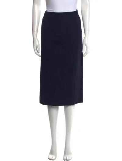 Pre-owned The Row Virgin Wool Knee-length Skirt In Blue