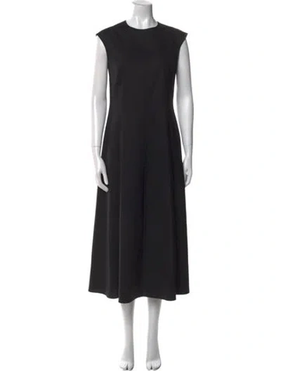 Pre-owned The Row Virgin Wool Long Dress In Black