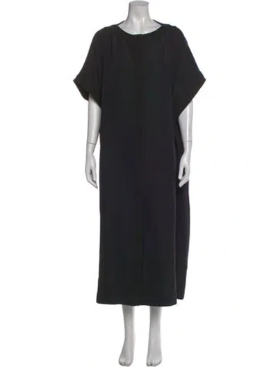 Pre-owned The Row Virgin Wool Long Dress In Black