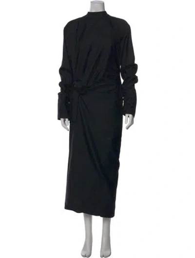 Pre-owned The Row Virgin Wool Long Dress In Black