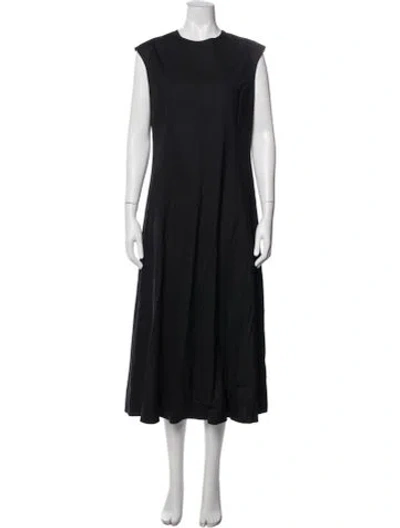 Pre-owned The Row Virgin Wool Long Dress In Black