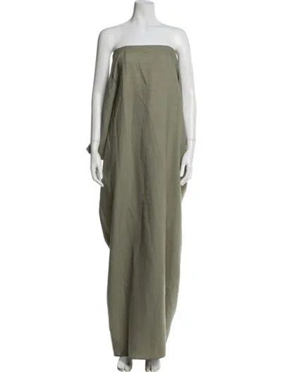 Pre-owned The Row Virgin Wool Long Dress In Green