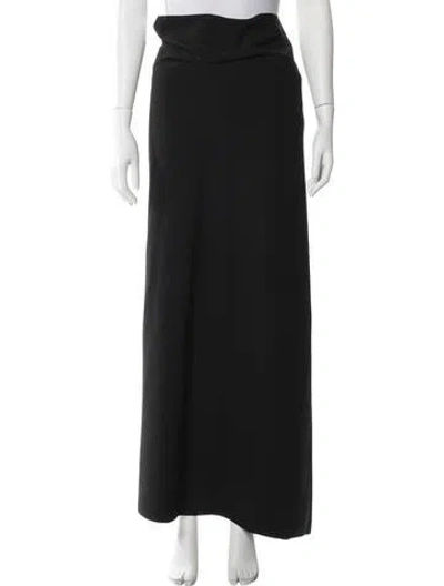 Pre-owned The Row Virgin Wool Long Skirt In Black