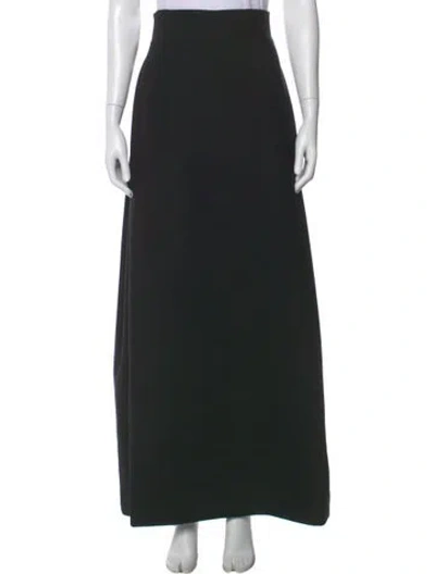 Pre-owned The Row Virgin Wool Long Skirt In Black
