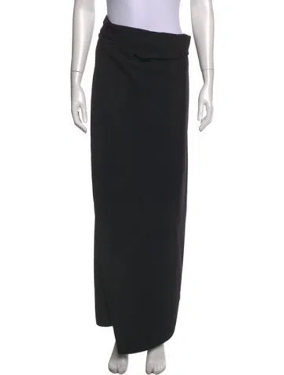 Pre-owned The Row Virgin Wool Long Skirt In Black
