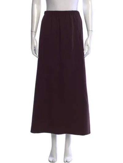 Pre-owned The Row Virgin Wool Long Skirt In Burgundy/purple