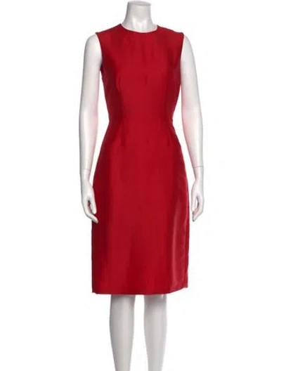 Pre-owned The Row Virgin Wool Midi Length Dress In Red