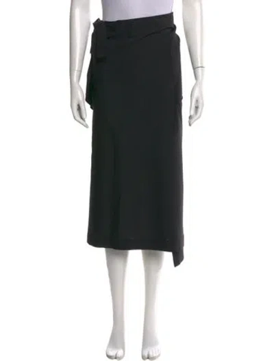 Pre-owned The Row Virgin Wool Midi Length Skirt In Black