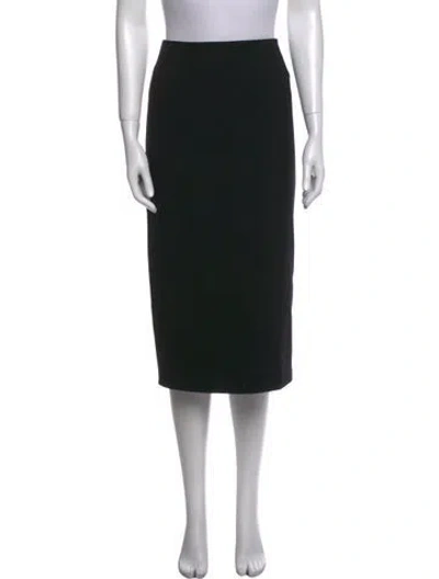 Pre-owned The Row Virgin Wool Midi Length Skirt In Black
