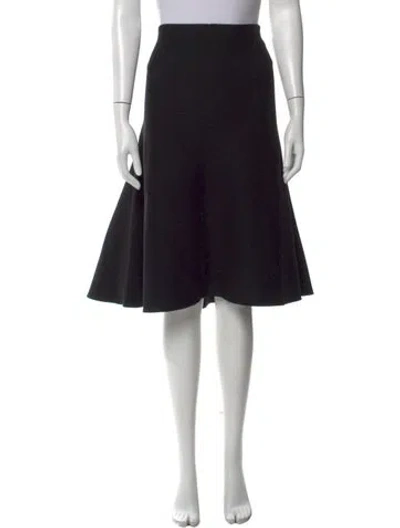 Pre-owned The Row Virgin Wool Midi Length Skirt In Black