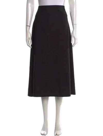 Pre-owned The Row Virgin Wool Midi Length Skirt In Black