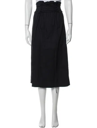 Pre-owned The Row Virgin Wool Midi Length Skirt In Black