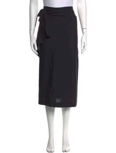 Pre-owned The Row Virgin Wool Midi Length Skirt In Black