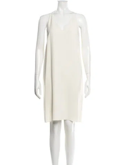 Pre-owned The Row Virgin Wool Mini Dress In Neutral