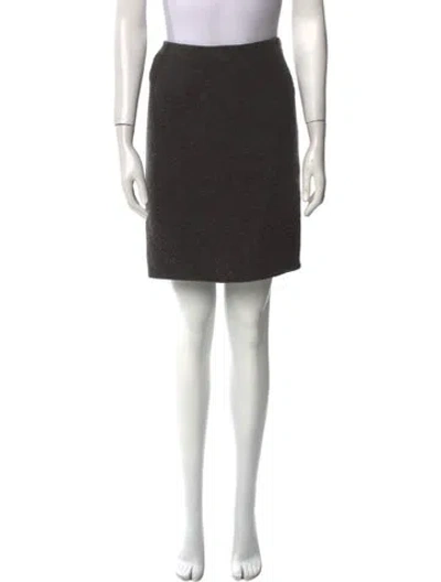 Pre-owned The Row Virgin Wool Mini Skirt In Gray