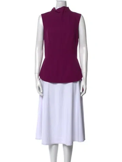 Pre-owned The Row Virgin Wool Mock Neck Tunic In Purple