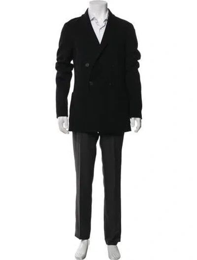 Pre-owned The Row Virgin Wool Peacoat In Black