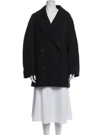 Pre-owned The Row Virgin Wool Peacoat In Grey