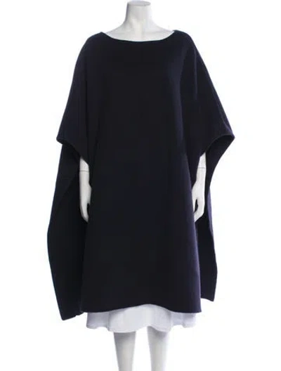 Pre-owned The Row Virgin Wool Scoop Neck Sweater In Blue