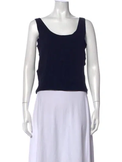 Pre-owned The Row Virgin Wool Scoop Neck Top In Black