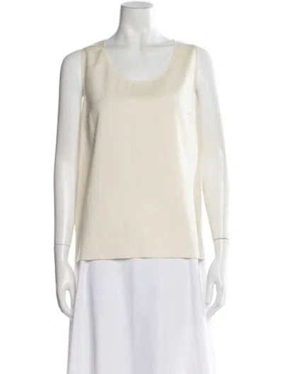 Pre-owned The Row Virgin Wool Scoop Neck Top In Neutral