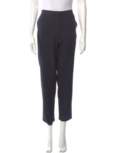 Pre-owned The Row Virgin Wool Straight Leg Pants In Blue