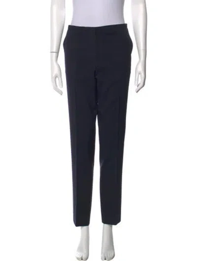 Pre-owned The Row Virgin Wool Straight Leg Pants In Blue