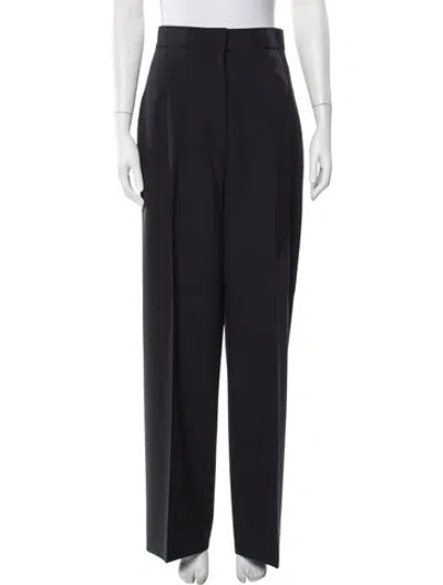 Pre-owned The Row Virgin Wool Straight Leg Pants In Blue