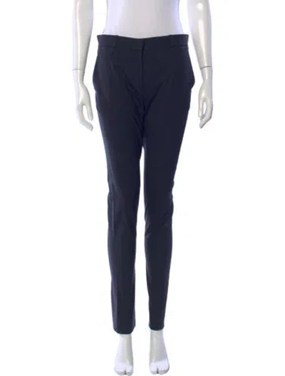 Pre-owned The Row Virgin Wool Straight Leg Pants In Blue