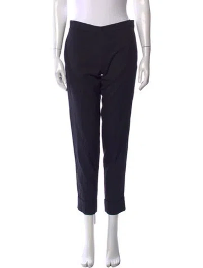 Pre-owned The Row Virgin Wool Straight Leg Pants In Blue