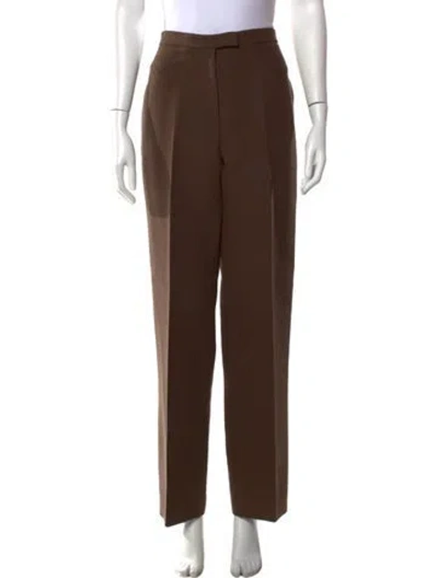 Pre-owned The Row Virgin Wool Straight Leg Pants In Brown