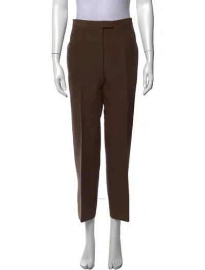 Pre-owned The Row Virgin Wool Straight Leg Pants In Brown