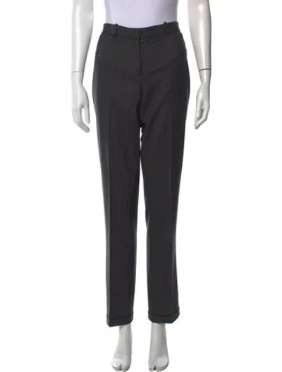Pre-owned The Row Virgin Wool Straight Leg Pants In Gray