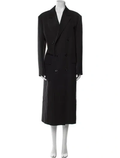 Pre-owned The Row Virgin Wool Trench Coat In Blue