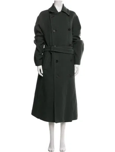 Pre-owned The Row Virgin Wool Trench Coat In Green