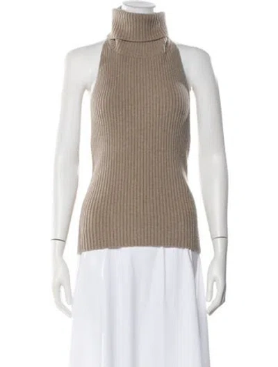Pre-owned The Row Virgin Wool Turtleneck Sweater In Neutral