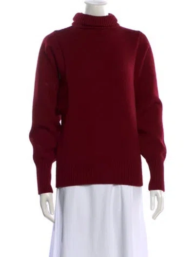Pre-owned The Row Virgin Wool Turtleneck Sweater In Red