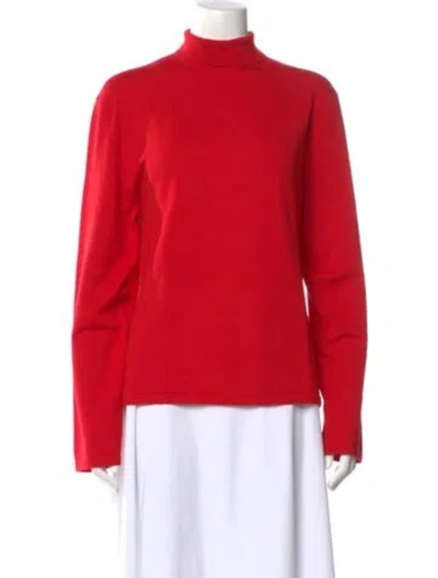 Pre-owned The Row Virgin Wool Turtleneck Sweater In Red