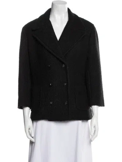 Pre-owned The Row Virgin Wool Tweed Pattern Jacket In Black
